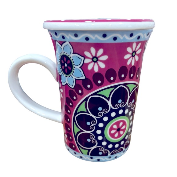 Vera Bradley x Barnes & Noble Cupcakes Pink Mug w Lid NIB Floral Gift - Picture 10 of 10